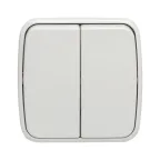 Выключатель Минск двухклавишный ОП 10А белый