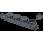 Колодка Navigator 61 373 NCA-BLR2-04-16A-E-IP44-BL 4гн с/з каучук черная