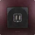 ETIKA Зарядное устройство с двумя USBразьемами 240В/5В 2400мА антрацит