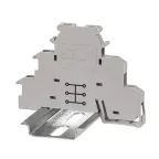 Клемма трехуровневая, винтовой зажим, 6 точек подключения, 2.5 кв.мм, серая