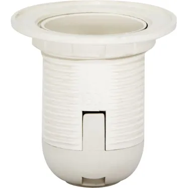 Патрон люстровый Е27 пластик с кольцом белый