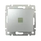 VALENA Переключатель одноклавишный на 2 направления с подсветкой алюминий