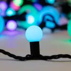 Гирлянда "Мультишарики" 17,5мм, Ø23мм, Ø17,5мм, Ø45мм 10м черный ПВХ, 80 диодов, цвет RGB | 303-589 | NEON-NIGHT