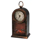 Светодиодный камин Старинные часы с эффектом живого огня 14,7x11,7x25 см, бронза, батарейки 2хС (не в комплекте) USB | 511-021 | NEON-NIGHT