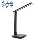 Светильник настольный светодиодный 25w 3000-6000К диммируемый с беспроводной зарядкой и USB порт складной коричневый