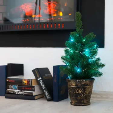 Елочка 45см в пластиковом горшке, Литая | 533-334 | NEON-NIGHT
