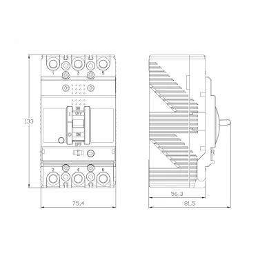 Выключатель автоматический YON MGS125 3P 16-20A 25kA