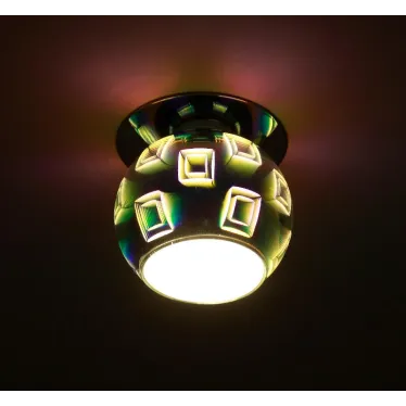 Светильник декор 3D квадрат G9,220V, 35W, серебро/мультиколор (50/700)