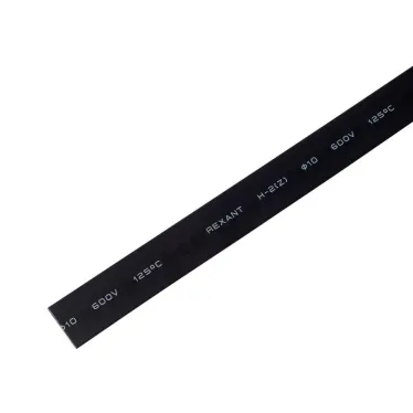 Термоусаживаемая трубка 9,0 4,5 мм, черная, упаковка 50 шт. по 1 м, REXANT