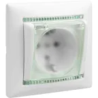 VALENA Розетка с заземлением с крышкой со шторками белая