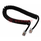 Шнур телефонный, витой трубочный RJ-10 (4P-4C), 7 м, черный,