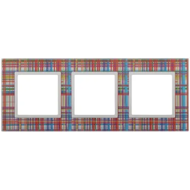 Рамка на 3 поста, стекло, Эра Elegance, прозрачный+бел, 14-5103-00