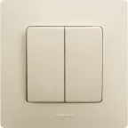 ETIKA Выключатель двухклавишный слоновая кость безвинтовые зажимы 10АХ