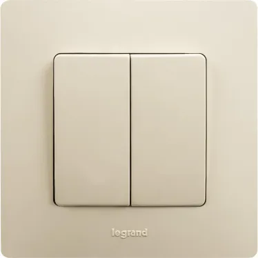 ETIKA Выключатель двухклавишный слоновая кость безвинтовые зажимы 10АХ