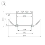 Профиль PLS-LOCK-H25-FA-2000 ANOD (ARL, Алюминий)
