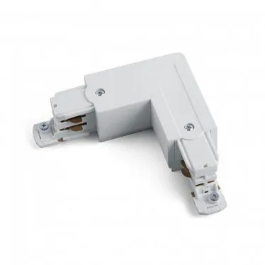 Коннектор угловой левый внешний для трехфазного шинопровода белый