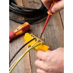 Шина 0 N (6х9мм) 6 отверстий латунь желтый изолятор на DIN-рейку PROxima