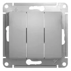 GLOSSA Выключатель трехклавишный в рамку алюминий схема 3