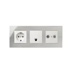 Рамка трехместная Scudo хром