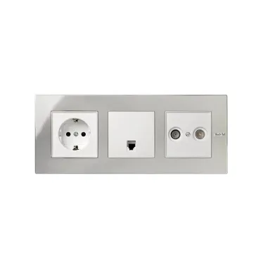 Рамка трехместная Scudo хром