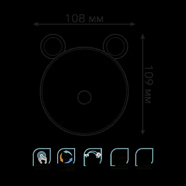 Светильник ночник настольный 5 Вт 200 лм 2700-6000К DC 5В Голубой IP20 100х100х109мм с Li-ion акк 1200мА диммируемый Qplus Gauss