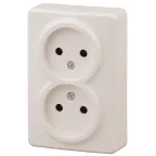 Розетка 2х2P, 16A-250В, ОУ, Эра Эксперт, сл.кость, 11-2202-02