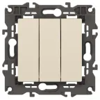 Выключатель тройной, 10АХ-250В, Эра Elegance, сл.кость,14-1107-02