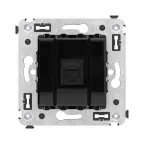 Avanti Компьютерная розетка RJ-45 без шторки в стену, кат.6А одинарная, Черный квадрат