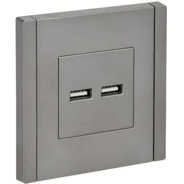 FORTE@PIANO Розетка USB A+A 3,1А FP549 сталь IEK