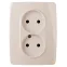Розетка 2X2P, 16A-250В, винт, Эра12, слоновая кость, 12-2117-02
