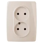 Розетка 2X2P, 16A-250В, винт, Эра12, слоновая кость, 12-2117-02