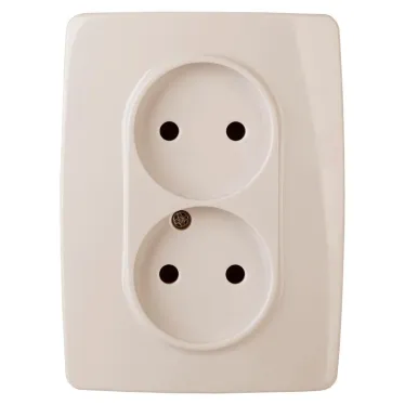 Розетка 2X2P, 16A-250В, винт, Эра12, слоновая кость, 12-2117-02