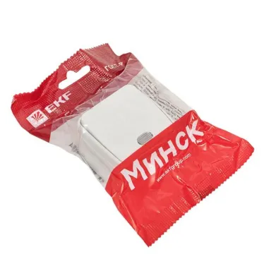 Выключатель Минск 1-клавишный ОП 10А с индикатором белый