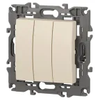 Выключатель тройной, 10АХ-250В, Эра Elegance, сл.кость,14-1107-02