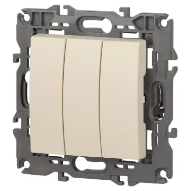 Выключатель тройной, 10АХ-250В, Эра Elegance, сл.кость,14-1107-02