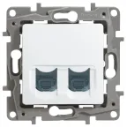 ETIKA Розетка компьютерная 2ХRJ45 категория 6 UTP белая