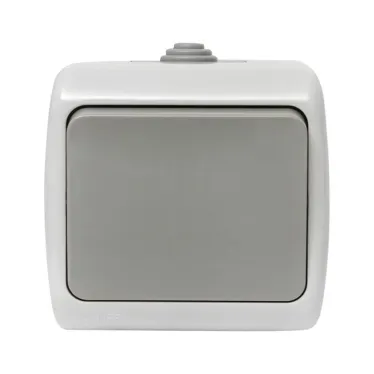 Выключатель Мурманск 1-клавишный 10А IP54 серый