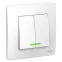 BLANCA скрытой установки двухклавишный выключатель (cх.5) с подсветкой, 6а, 250в, белый