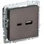 BRITE Розетка USB A+C 18Вт РЮ11-1-БрТБ темная бронза
