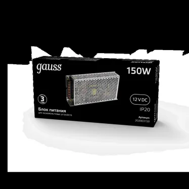 Блок питания для светодиодной ленты 150 Вт AC 100-264В Uвых 12В IP20 205х38х42мм Black Gauss