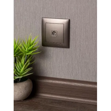 Валенсия лицевая панель розетки TV 1-местная 75Ом 5-862МГц графит