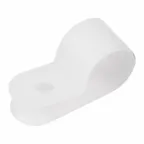 Скоба кабельная под винт 12 мм, белая (50 шт/уп)