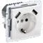 BRITE Розетка 1 пост с заземлением с защитными шторками 16А с USB A+A 5В 3,1А РЮш10-2-БрБ белый