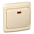 ЭТЮД Переключатель одноклавишный скрытый с индикацией бежевый