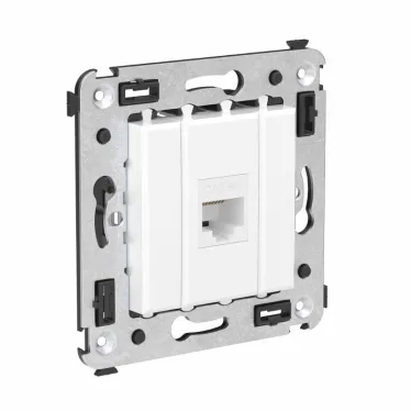 Avanti Компьютерная розетка RJ-45 без шторки в стену, кат.6А одинарная, Белое облако