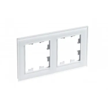 Рамка двухпостовая ATLASDESIGN NATURE, СТЕКЛО БЕЛЫЙ