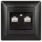 Розетка информационная 2xRJ45, СУ, Solo, антрацит 4-304-05 Intro