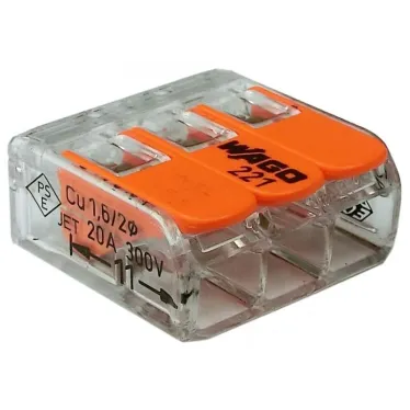 Клемма трехпроводная 0,2-4 мм2 221-413