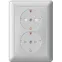 W59 Розетка двойная скрытая с заземлением 16А матовый хром
