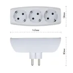 Тройник 3гн, c заземл, со шторками (белый) (10/60/960) SP-3e-W